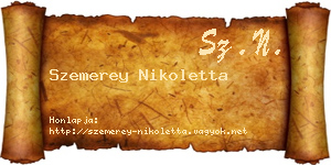 Szemerey Nikoletta névjegykártya